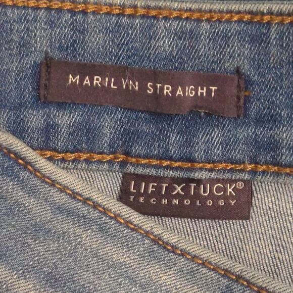 NYDJ Marilyn Straight Leg Jeans Blue Stretch Medium Wash Mid Rise Denim 6 New - Picture 9 of 16